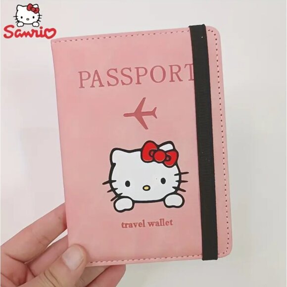 Hello Kitty RFID Blocking Passport Holder & Travel Wallet Pink Sanrio Travel - Picture 1 of 4